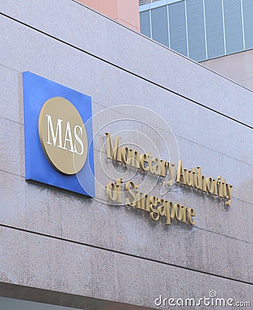 Monetary Authority of Singapore MAS Editorial Stock Photo